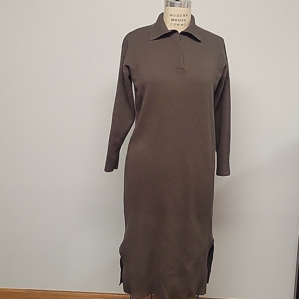 Tahari sweater dress, hunter green. Size S.
